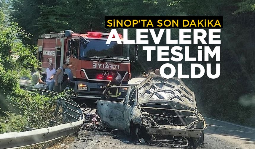 Sinop – Türkeli yolunda araç yangını