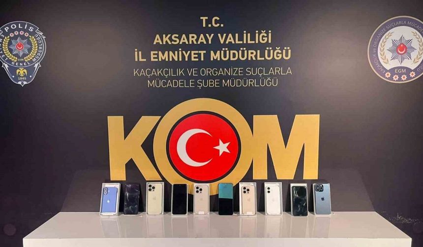 Aksaray’da KOM ekiplerinden kaçak telefon operasyonu