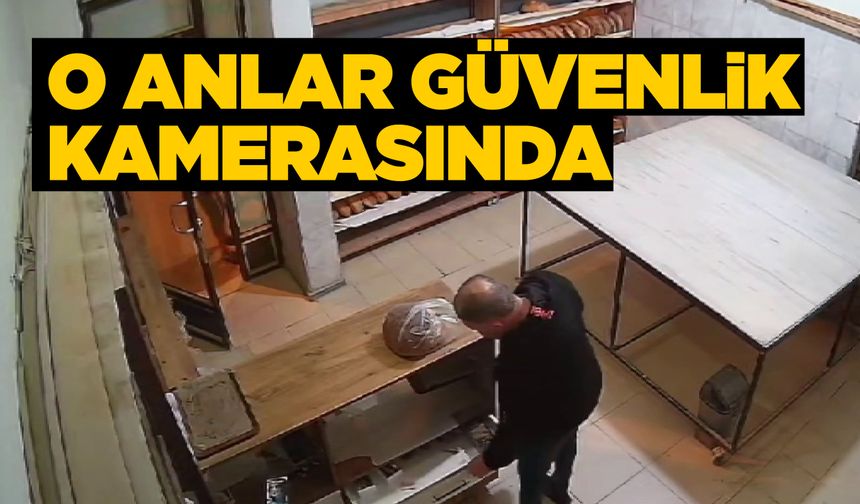 Sinop'ta ekmek fırınından hırsızlık güvenlik kamerasında