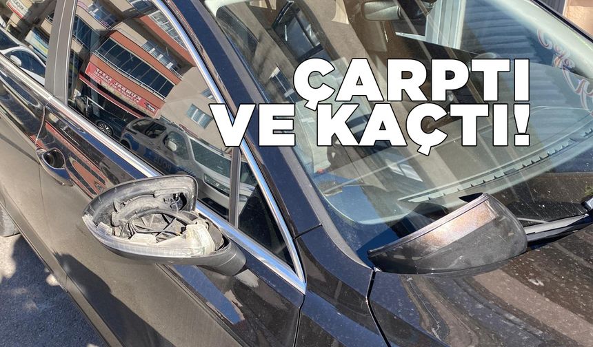 Park halindeki araca çarpıp kaçtı