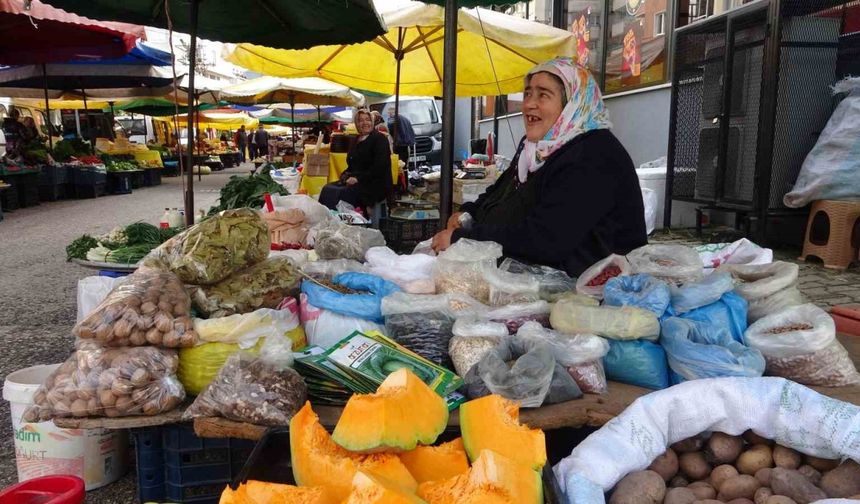 Giresunlu kadınlar yetişdirdikleri ürünleri pazarda satarak aile ekonomilerine katkı sağlıyor