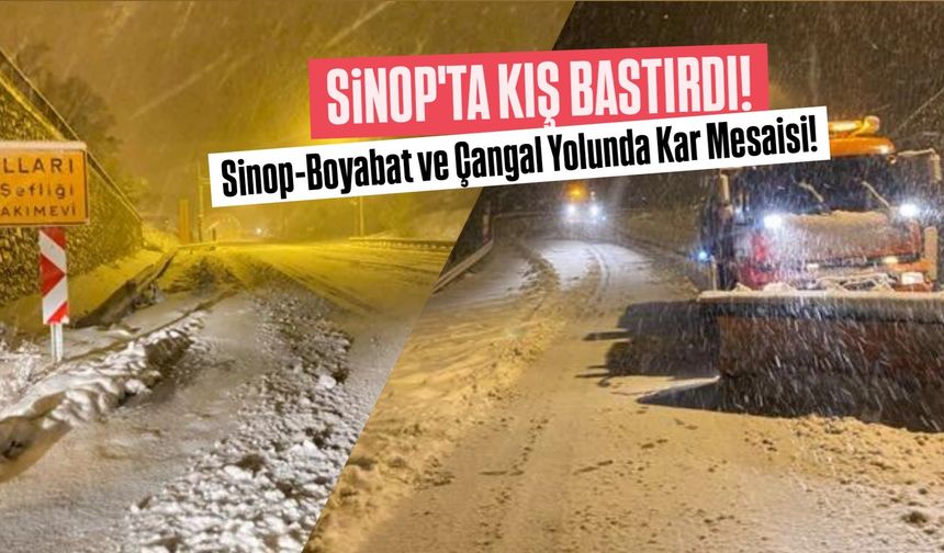 Sinop'ta kış zorladı! Karayolları sahada