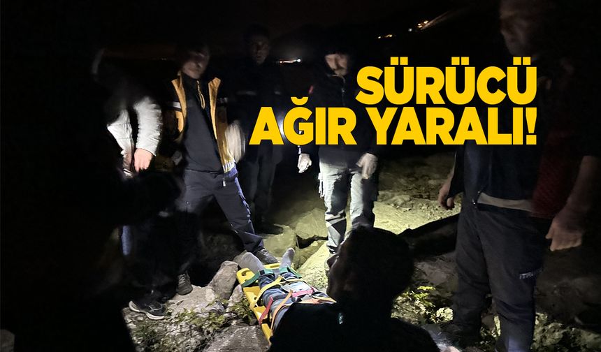 Araç bariyerlere çarparak devrildi