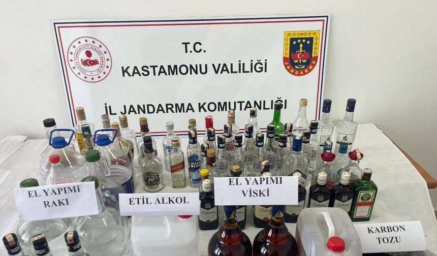 Kastamonu’da sahte içki operasyonunda 2 kişi gözaltına alındı