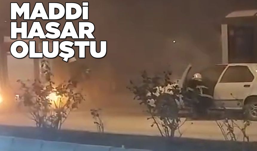 Sinop’ta seyir halindeki araç alev aldı