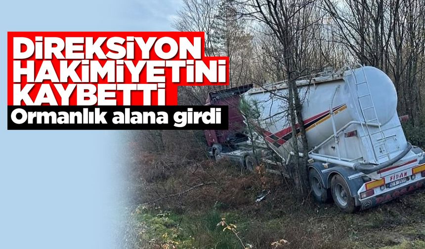 Sinop'ta tanker ormanlık alana girdi