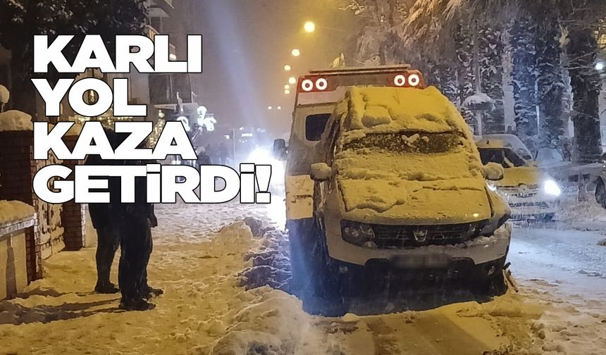 Sinop’ta kar yağışı kazaya neden oldu