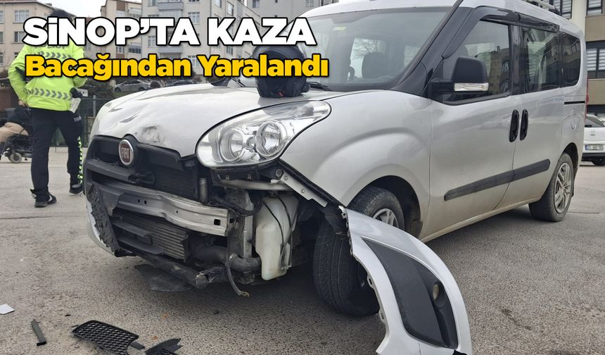 Sinop’ta hafif ticari araç ile motosiklet çarpıştı
