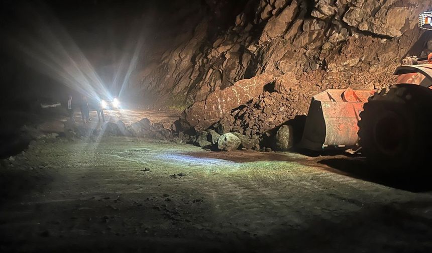 Ordu'da heyelan nedeniyle mahalle yolu ulaşıma kapandı
