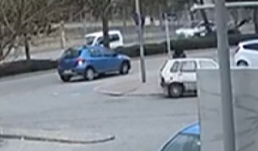 Otomobilin yayaya çarptığı kaza kamerada