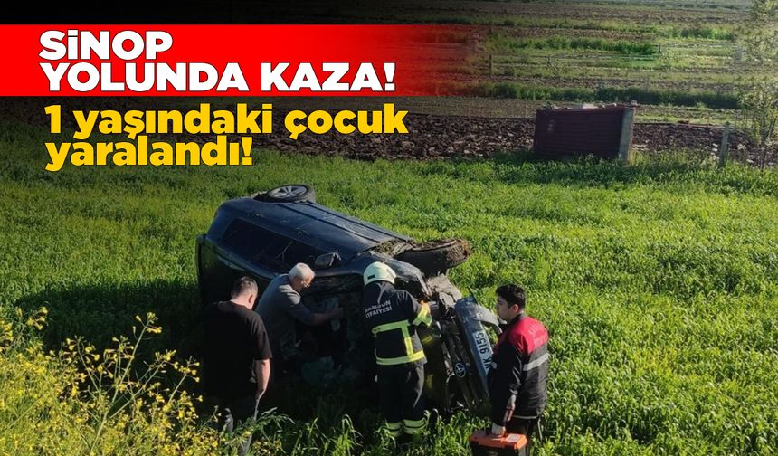 Takla atan otomobilde iki kişi yaralandı