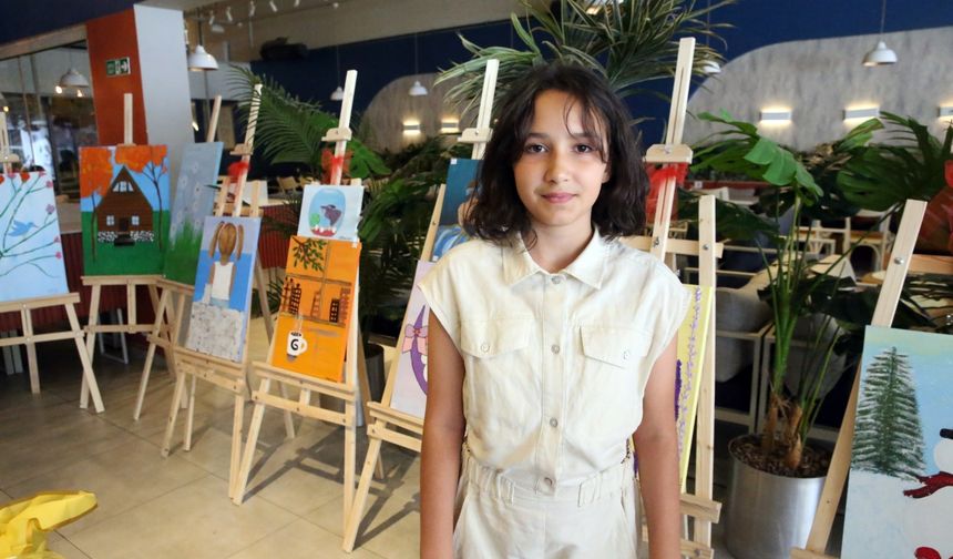 Küçük ressam, sergi gelirini Türk Eğitim Vakfına bağışlayacak