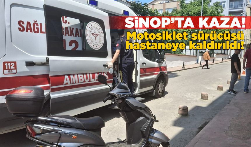 Sinop'ta motosiklet devrildi, sürücü yaralandı