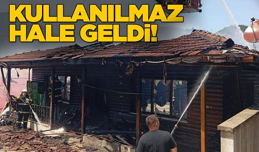 Sinop’ta yanan fabrikanın son hali görüntülendi
