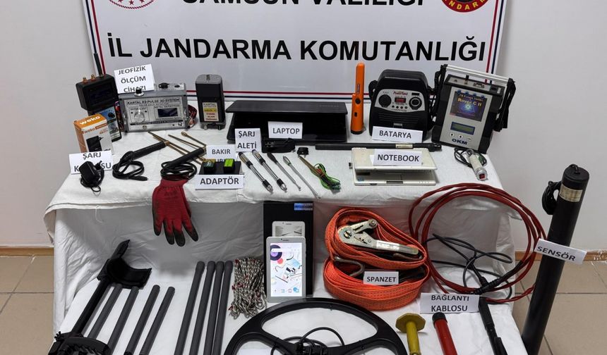 Samsun’da kaçak kazı yapan 7 şüpheli gözaltına alındı