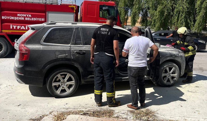 Seyir halindeki cip alev aldı