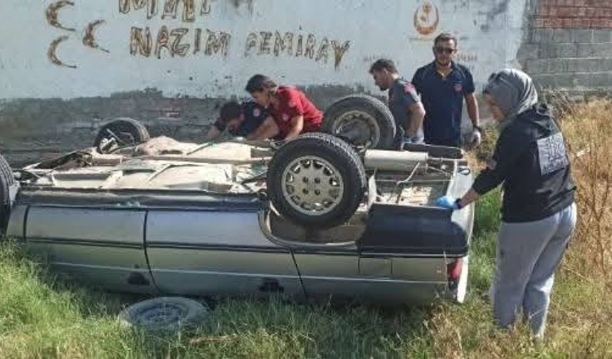 Otomobil takla attı, sürücü yaralandı