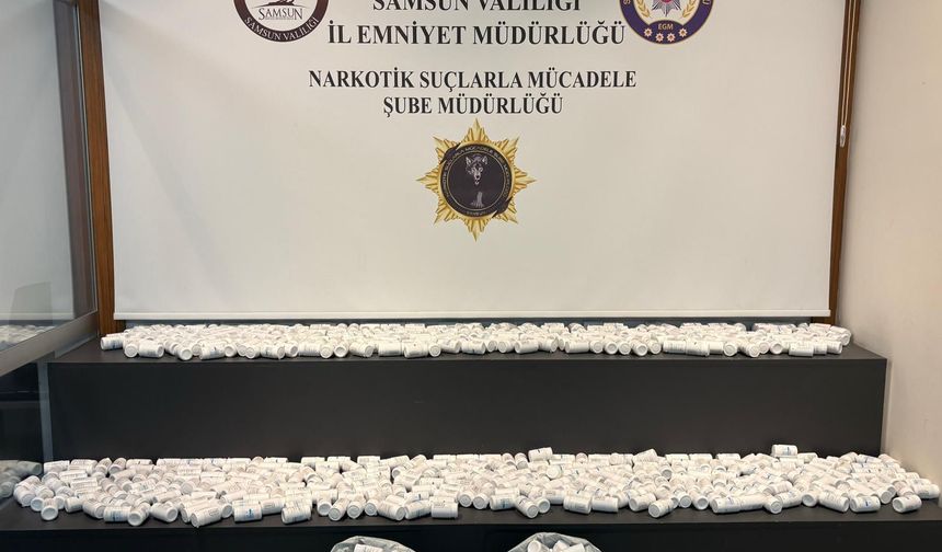 Samsun'da 45 bin sentetik madde hap ele geçirildi
