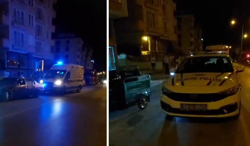Devrilen motosikletteki yaşlı kadın yaralandı