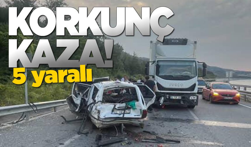 Viyadükte kaza: 5 kişi yaralandı