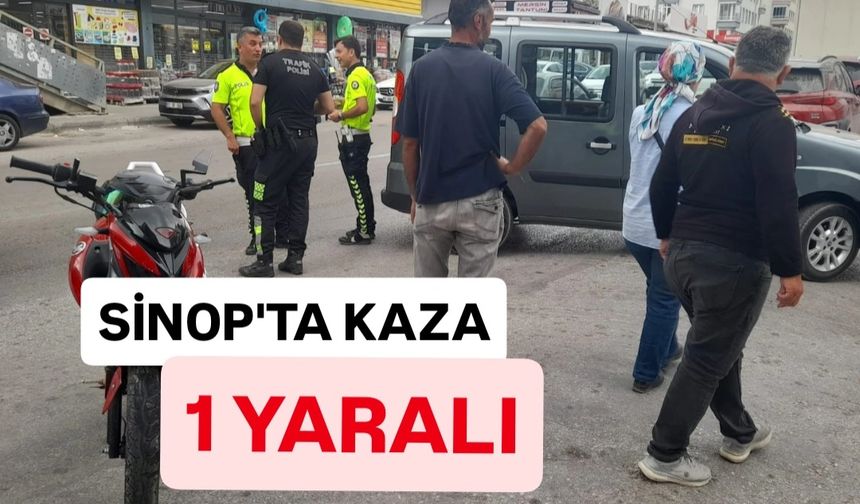 Sinop'ta otomobil ve motosiklet çarpıştı