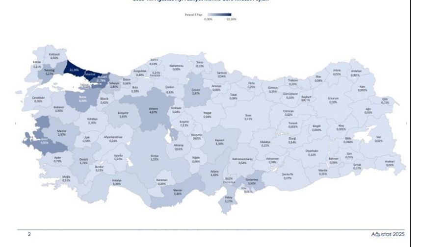 Türkiye’de 45 ilin ihracatı yılın ilk 8 ayında artış gösterdi
