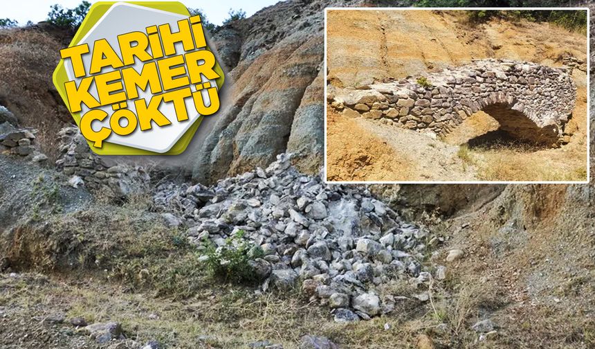 Sinop'ta tarihi kemer çöktü