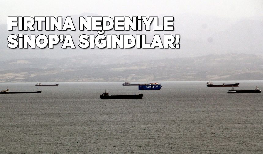 Sinop limanı fırtınadan kaçan gemilere kucak açtı
