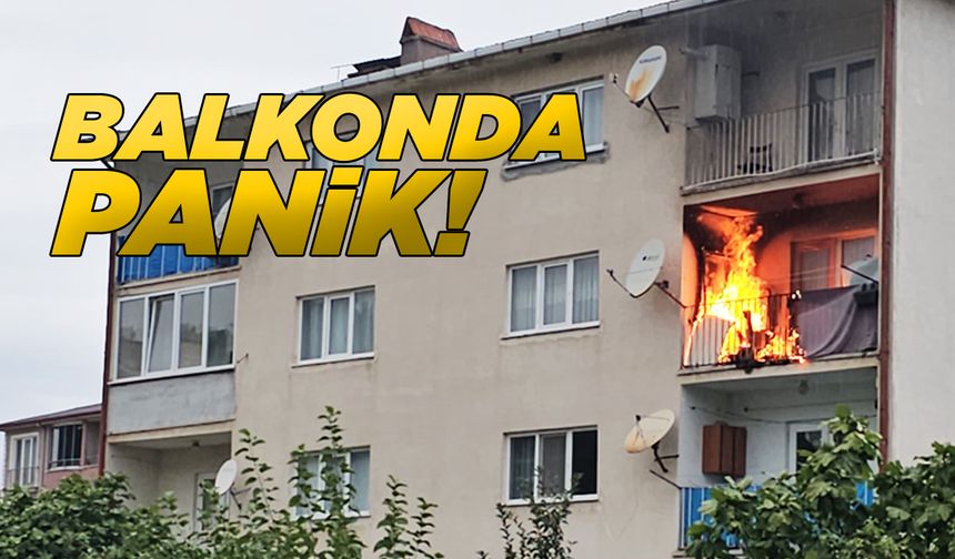Apartman dairesinin balkonunda yangın çıktı
