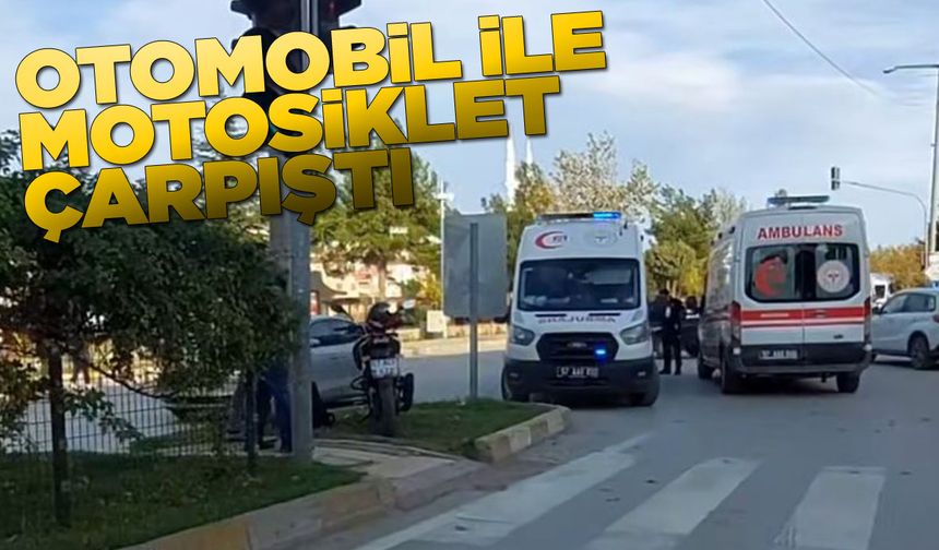 Devrilen motosikletin sürücüsü hastaneye kaldırıldı