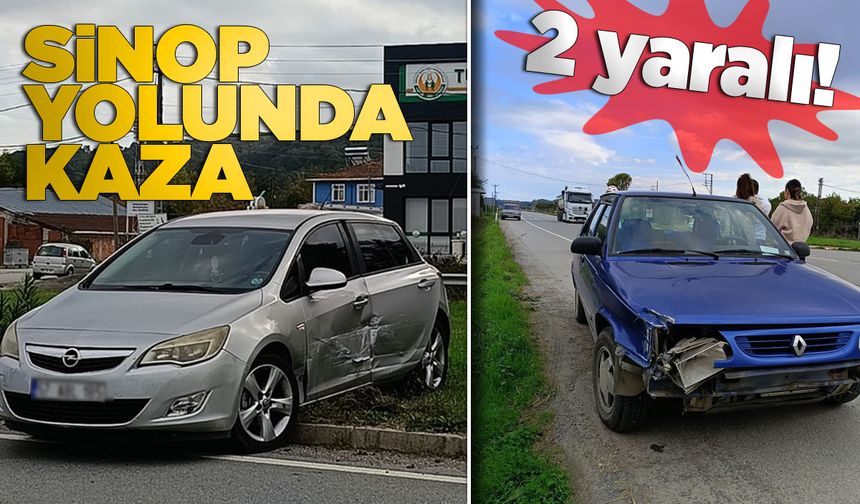 İki otomobilin çarpıştığı kazada 2 kişi yaralandı