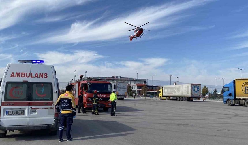 Ağır yaralanan çocuk için helikopter ambulans havalandı
