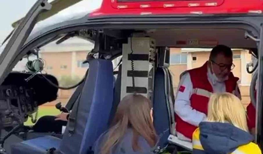 Epilepsi hastası 112 helikopter ambulansla Mersin’ sevk edildi