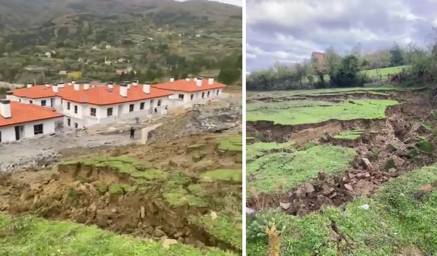 Sinop’ta toprak kaydı: TOKİ konutları etkilendi