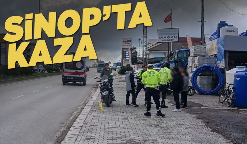 Sinop’ta motosiklet elektrikli bisiklete çarptı