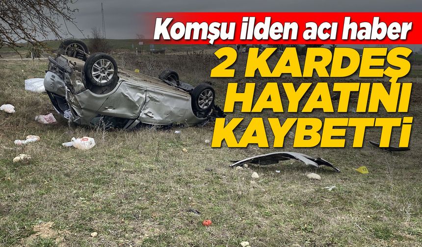 Devrilen otomobildeki 2 kardeş öldü