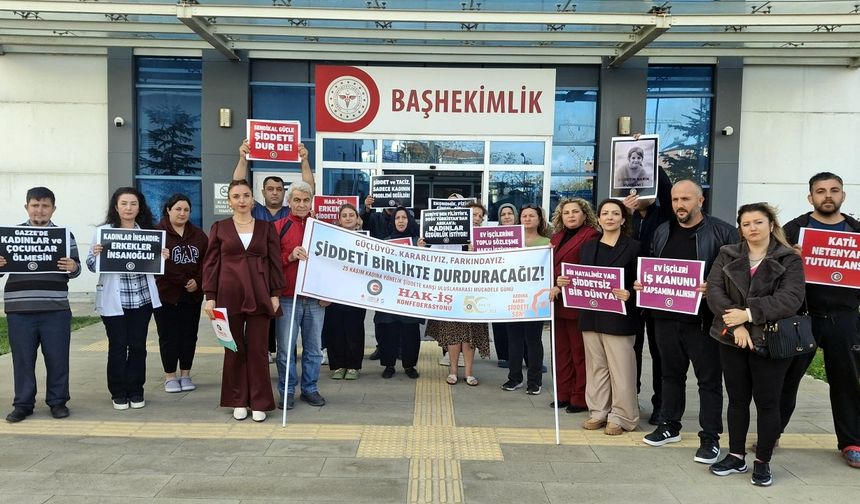Öz Sağlık-İş’ten Kadına şiddete karşı basın açıklaması