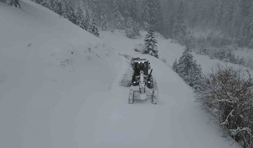 Köy yollarında karla mücadelesi yeniden başladı