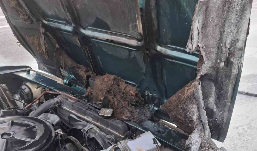 Alanya'da bir otomobil seyir halinde alev aldı