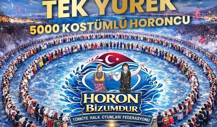 5 bin kişi aynı anda horon teperek rekor kıracak