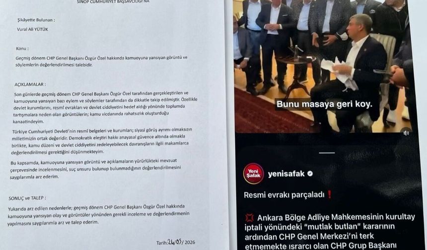 Sinoplu iş adamından Özel hakkında suç duyurusu