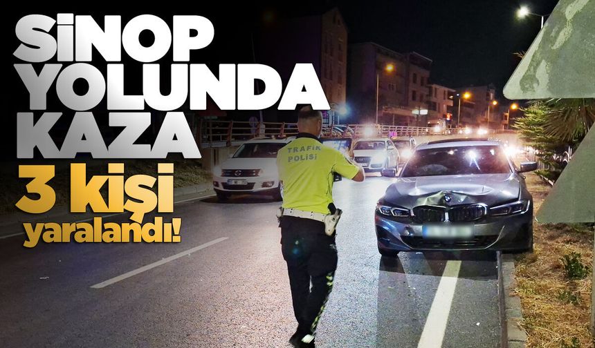 Otomobil minibüse çarptı: 3 yaralı