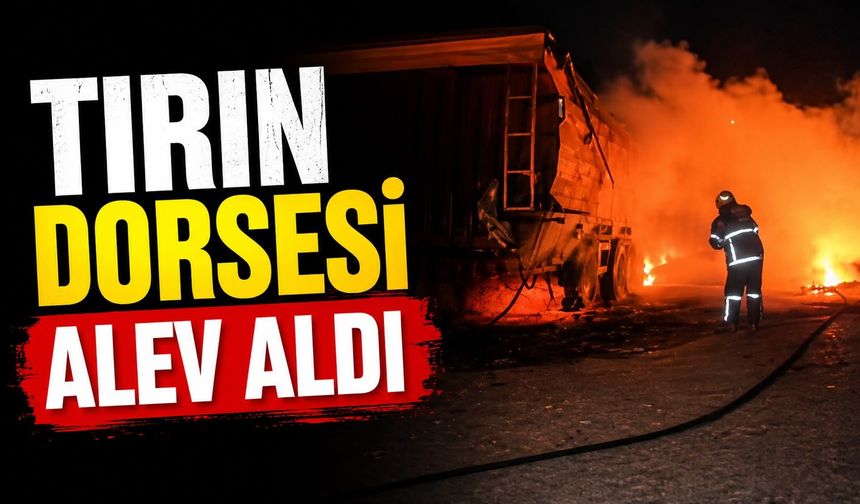 Tırın dorsesinde yangın çıktı
