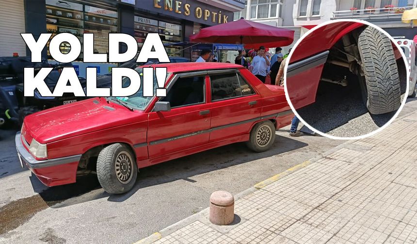 Sinop’ta otomobil yolda kaldı, cadde trafiğe kapandı!
