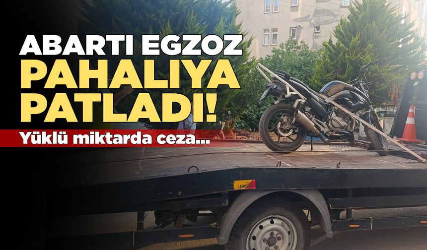 Sinop'ta abartı egzozlu motosikletin sürücüsüne büyük ceza!