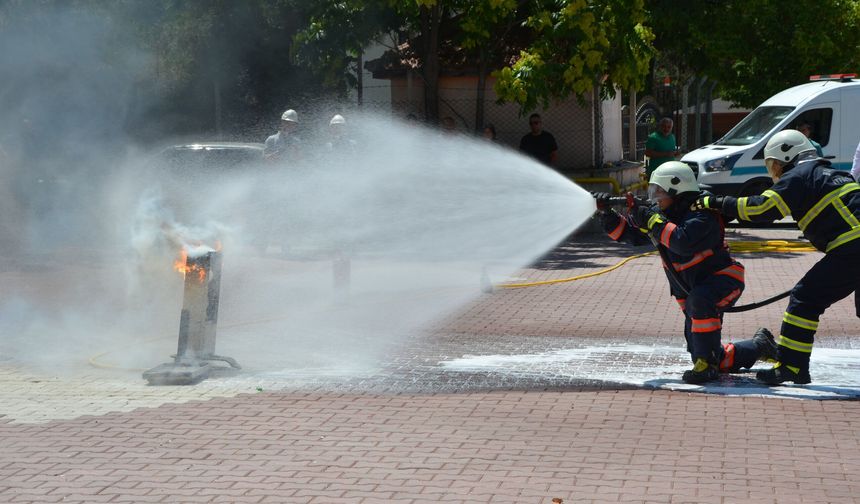 Doğalgaz yangınlarına karşı tatbikat düzenlendi