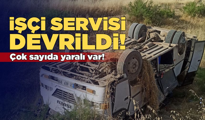 Amasya'da işçileri taşıyan minibüs devrildi