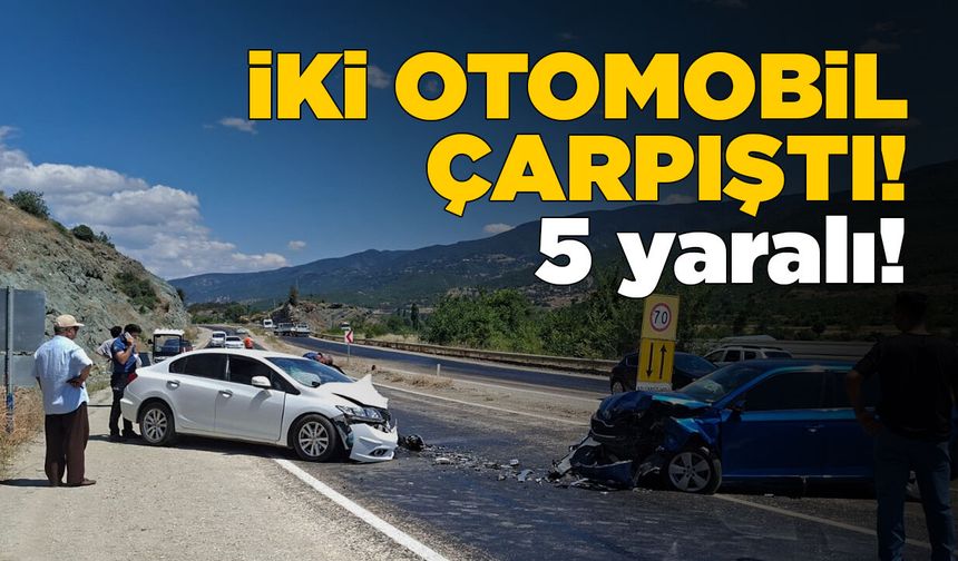 Sinop yolunda iki otomobil çarpıştı: 5 yaralı!