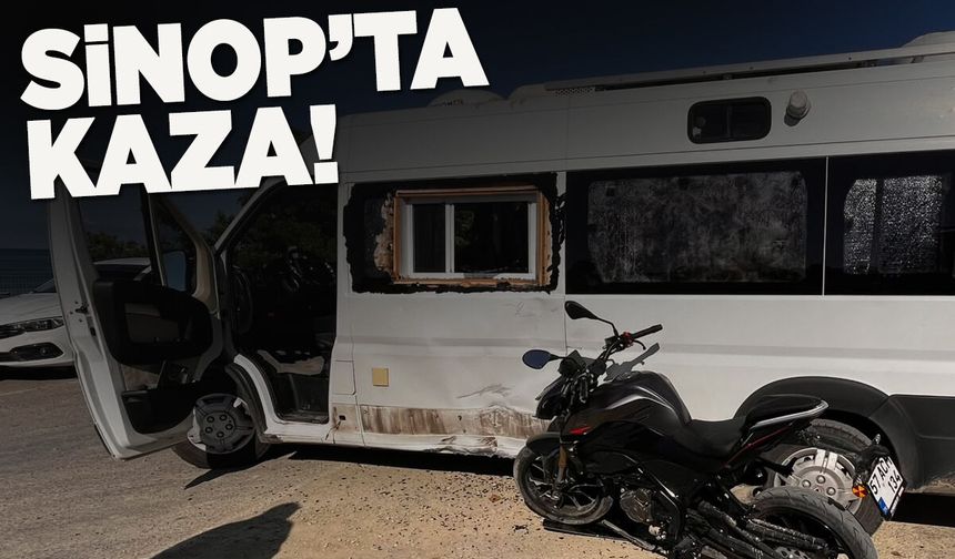 Karavan ile motosiklet çarpıştı: 1 yaralı!