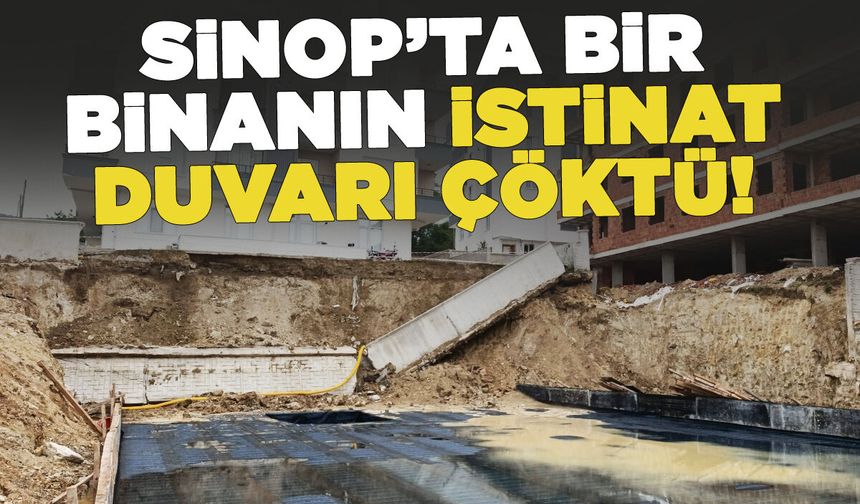 Beş katlı bir apartmanın istinat duvarı çöktü